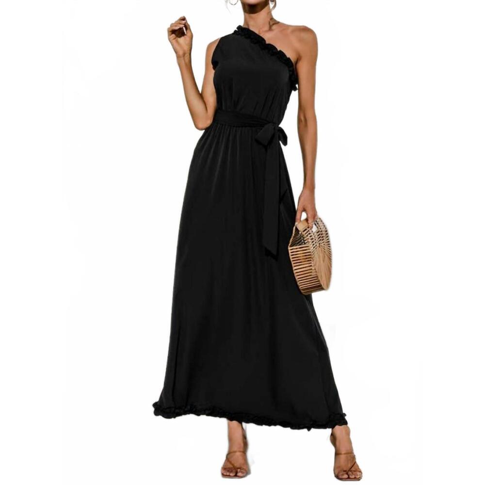 NEW ESLEY COLLECTION date night one shoulder dress in black